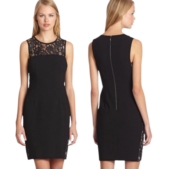 Trina Turk Dresses & Skirts - TRINA TURK Black Sleeveless Lace Trim Cocktail Dress - Size 10